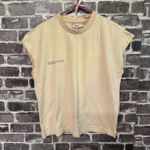 Pangaia Archive Organic Cotton Cropped Shoulder T-Shirt cream white - Picture 1 of 11